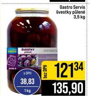 Gastro Servis švestky půlené 3,5 kg