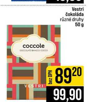 Vestri čokoláda různé druhy 50 g