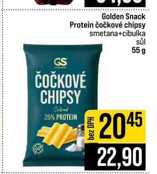 Golden Snack Protein čočkové chipsy smetana+cibulka súl 55 g