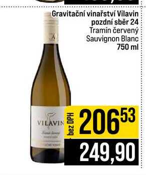 Gravitační vinařství Vilavin pozdní sběr 24 Tramín červený Sauvignon Blanc 750 ml