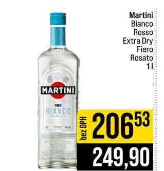 Martini Bianco Rosso Extra Dry Fiero Rosato 1l