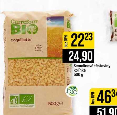 Semolinové těstoviny kolínka 500 g