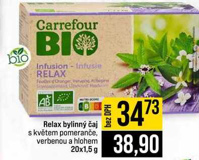 Relax bylinný čaj s květem pomeranče, verbenou a hlohem 20x1,5 g