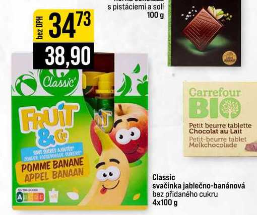 Classic svačinka jablečno-banánová bez přidaného cukru 4x100 g