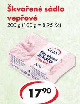 Škvařené sádlo vepřové, 200 g  