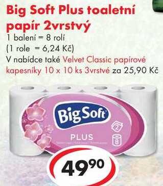 Big Soft Plus toaletní papír 2vrstvý, 8 rolí