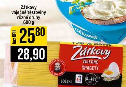 Zátkovy vaječné těstoviny různé druhy 600 g