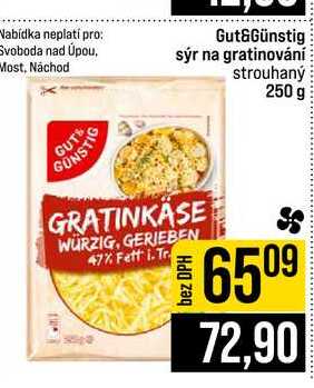 Gut&Günstig sýr na gratinování strouhaný 250 g 