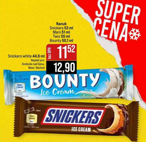 Nanuk Snickers 53 ml Mars 51 ml Twix 50 ml Bounty 50,1 ml