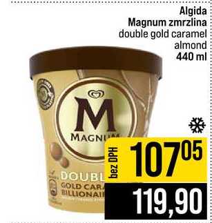 Algida Magnum zmrzlina double gold caramel almond 440 ml
