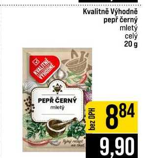 Kvalitně Výhodně pepř černý mletý celý 20 g