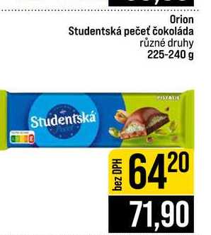 Orion Studentská pečeť čokoláda různé druhy 225-240 g