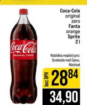 Coca-Cola original zero Fanta orange Sprite 2l