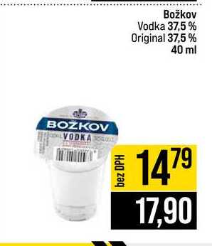 Božkov Vodka 37,5% Original 37,5% 40 ml