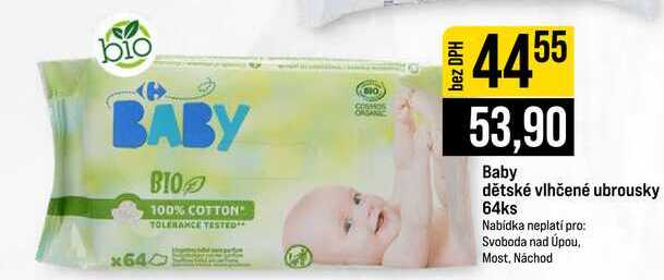Baby dětské vlhčené ubrousky 64ks