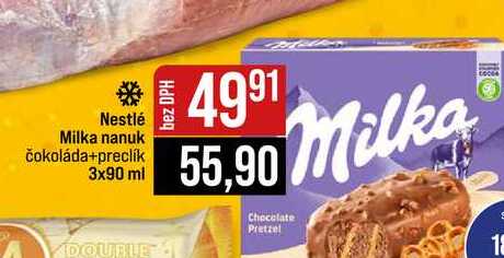 Nestlé Milka nanuk čokoláda+preclík 3x90 ml
