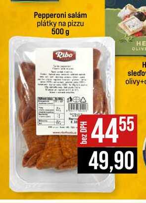 Pepperoni salám plátky na pizzu 500 g