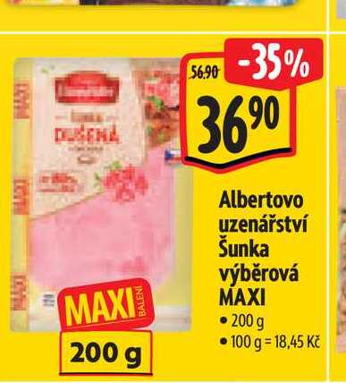   Albertovo uzenářství Šunka výběrová MAXI 200 g 