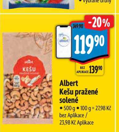  Albert Kešu pražené solené  500 g 