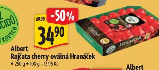 Albert Rajčata cherry oválná Hranáček 250 g