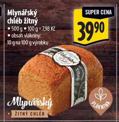 Mlynářský chléb žitný 500 g