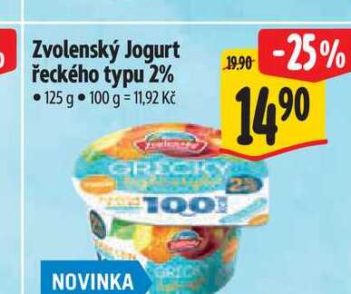 Zvolenský Jogurt řeckého typu 2% 125 g