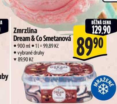   Zmrzlina Dream & Co Smetanová 900 ml  