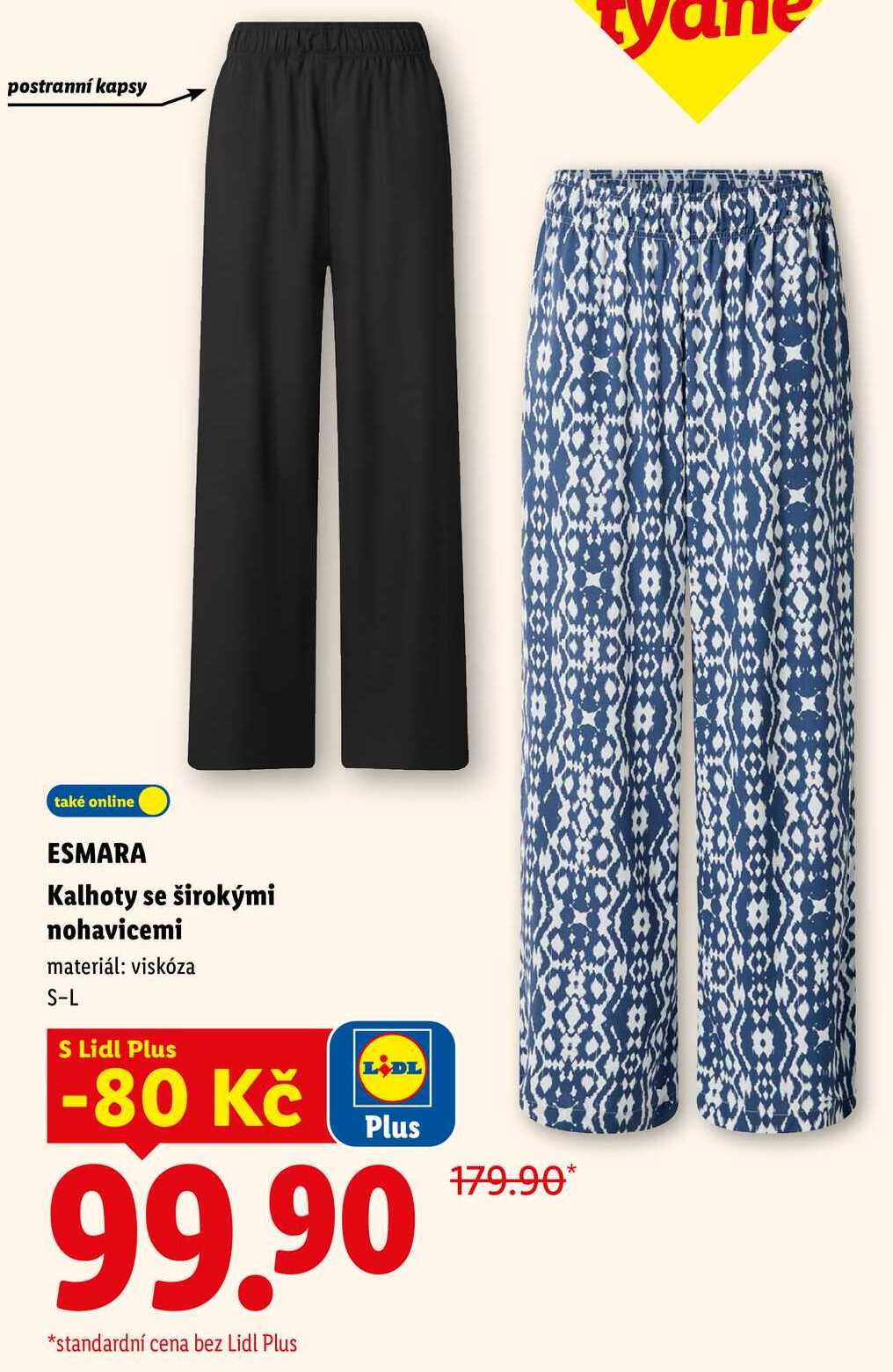 ESMARA Kalhoty se širokými nohavicemi