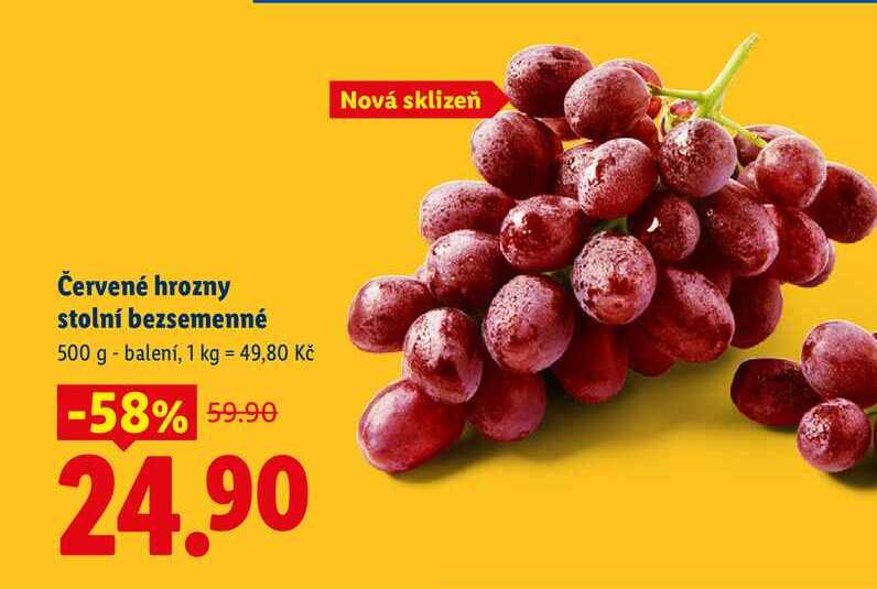Červené hrozny stolní bezsemenné, 500 g
