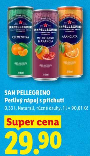 SAN PELLEGRINO Perlivý nápoj s příchutí, 0,33 l
