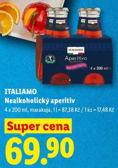 ITALIAMO Nealkoholický aperitiv, 4x 200 ml