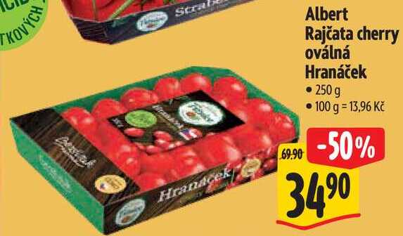 Albert Rajčata cherry oválná Hranáček, 250 g