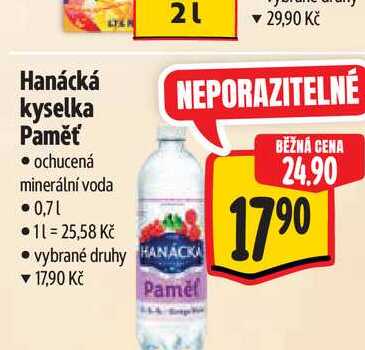 Hanácká kyselka Paměť 0,7 l