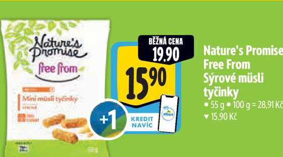 Nature's Promise Free From Sýrové müsli tyčinky 55 g