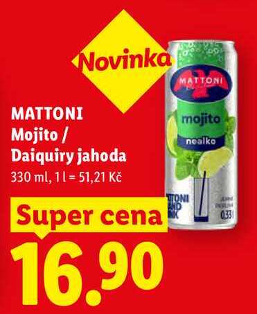 MATTONI Mojito / Daiquiry jahoda, 330 ml