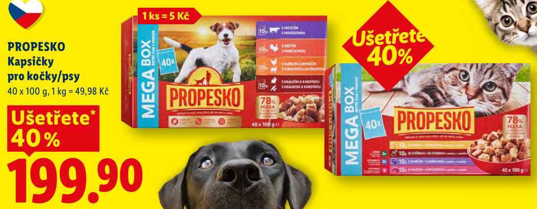 PROPESKO Kapsičky pro kočky/psy, 40 x 100 g