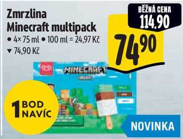 Zmrzlina Minecraft multipack, 4x 75 ml