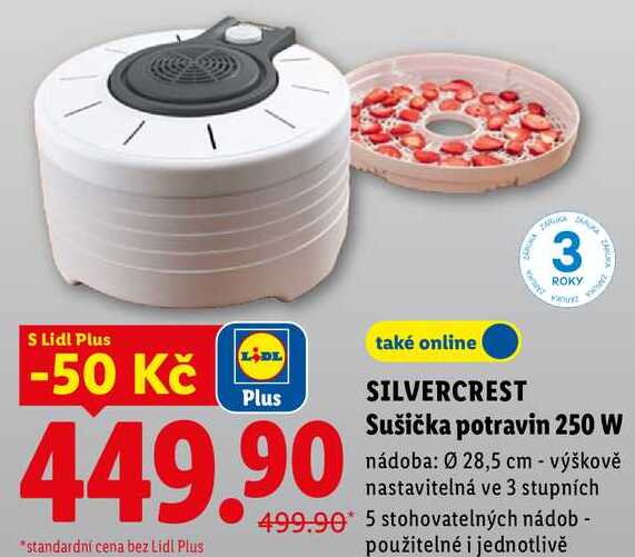 SILVERCREST Sušička potravin 250 W