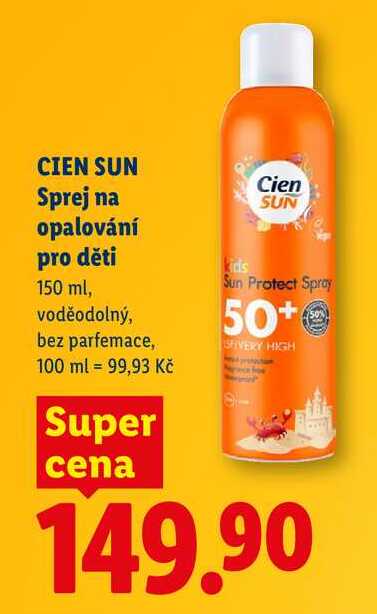 Cien SUN Sprej na opalování pro děti, 150 ml