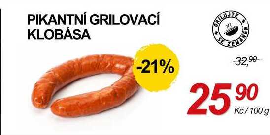 PIKANTNÍ GRILOVACÍ KLOBÁSA, 100 g