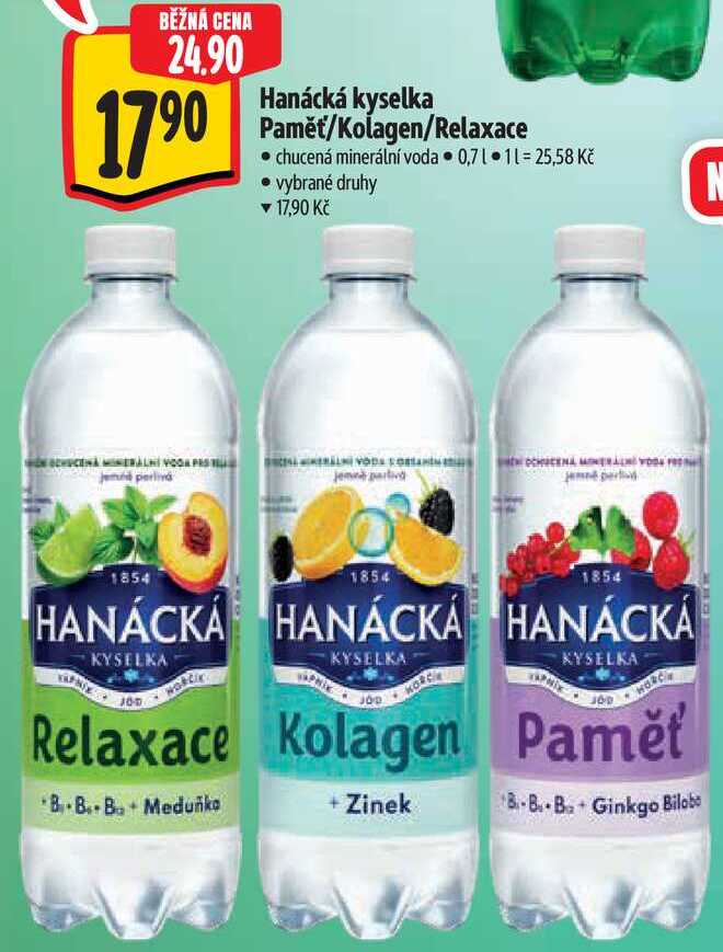 Hanácká kyselka Paměť/Kolagen/Relaxace, 0,7 l