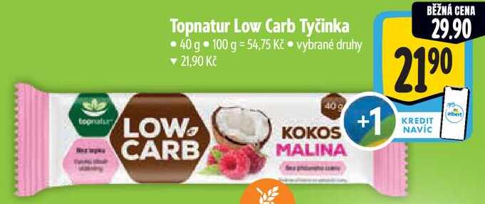Topnatur Low Carb Tyčinka, 40 g  