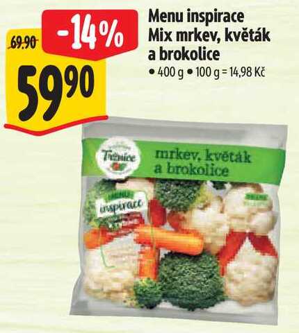 Menu inspirace Mix mrkev, květák a brokolice, 400 g