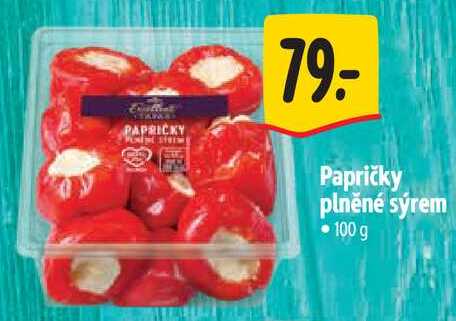 Papričky plněné sýrem, 100 g