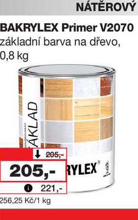 BAKRYLEX Primer V2070 základní barva na dřevo, 0,8 kg