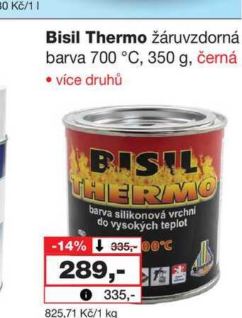 Bisil Thermo žáruvzdorná barva 700 °C, 350 g, černá