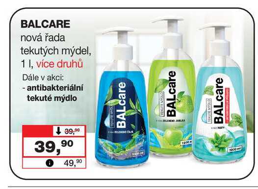 BALCARE nová řada tekutých mýdel, 1l