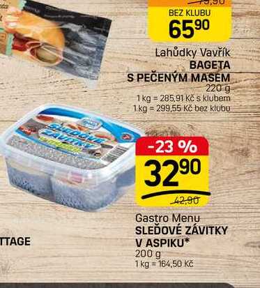 SLEĎOVÉ ZÁVITKY V ASPIKU* 200 g