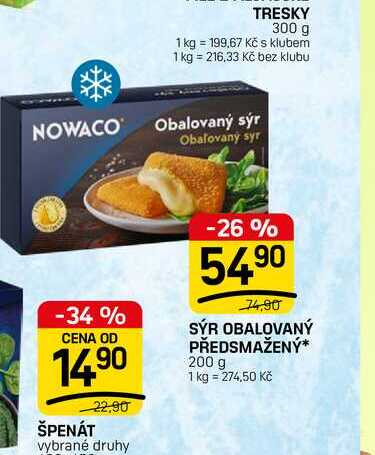 SÝR OBALOVANÝ PŘEDSMAŽENÝ* 200 g