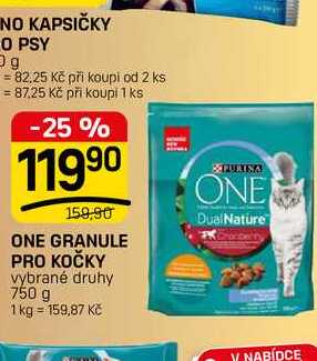 ONE GRANULE PRO KOČKY vybrané druhy 750 g 